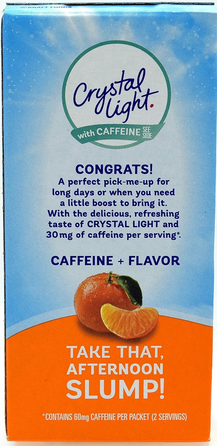 Crystal Light On The Go Citrus With Caffeine Drink Mix, 10-Packet Box (Pack of 26)