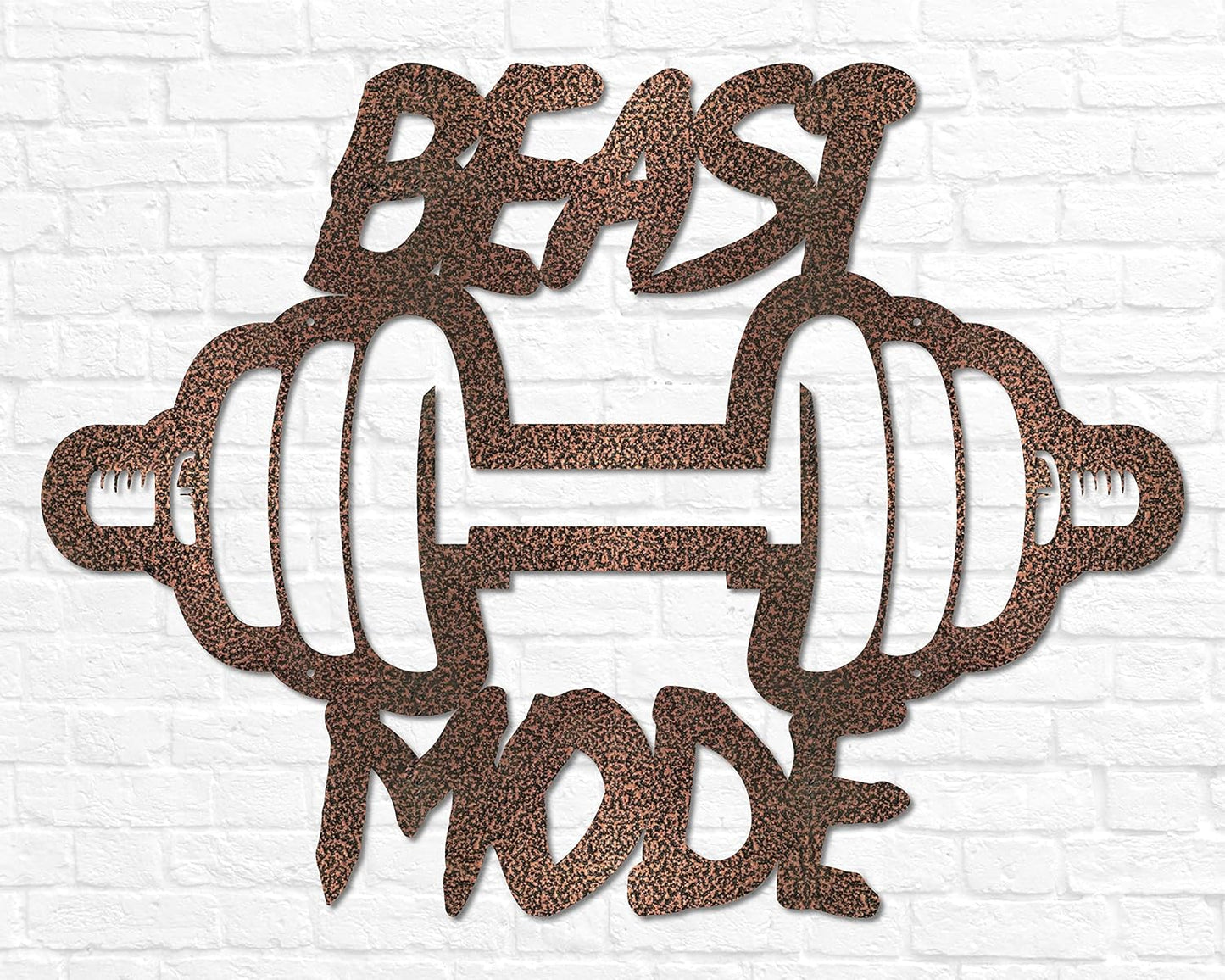Beast Mode Metal Sign | Metal Home Gym Sign | Fitness Sign | Fitness Quote | Motivation Decor | Workout Decor Sign | Gym Wall Art | Weightlifting | Crossfit Sign | Boyfriend Gift