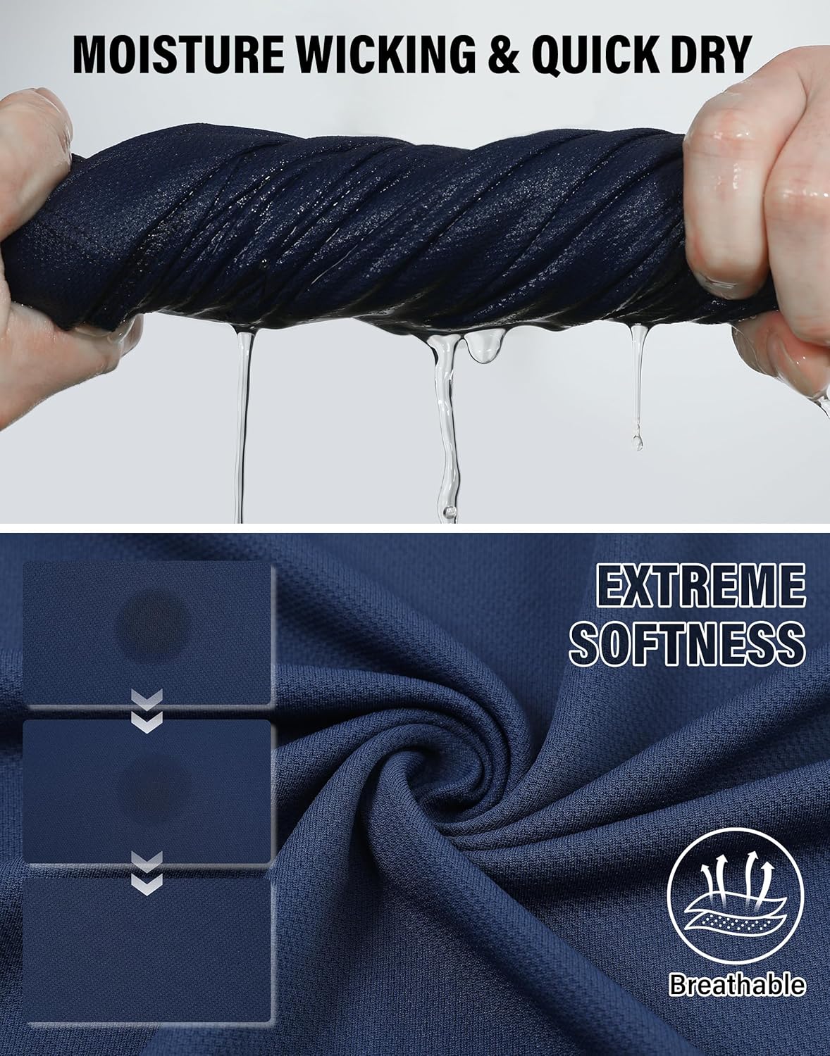 Pioneer Camp Men's Golf Shirt UPF 50+ Quick Dry Polo Shirts Short Sleeve Moisture Wicking Performance Tees Collar Work Shirts