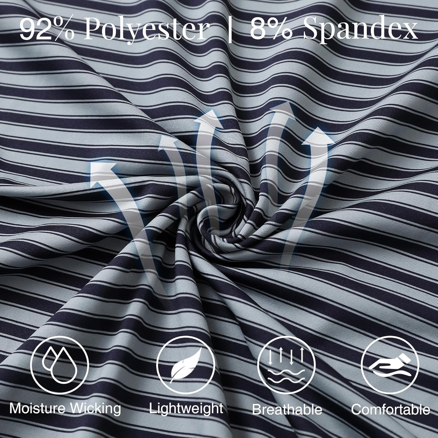 M MAELREG Golf Shirts for Men Short Sleeve Dry Fit Casual Striped Performance Moisture Wicking Collared Mens Polo Shirts