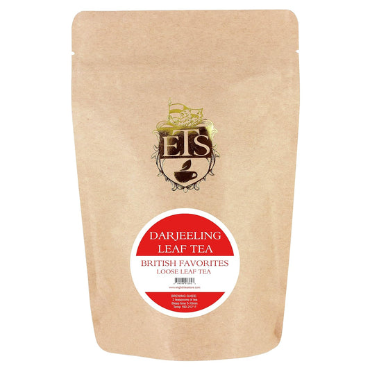 English Tea Store Darjeeling Tea Pouches - 4oz | Fine Loose Leaf Black Tea | Light and Fragrant Flavor | Fast Infusion Small Leaf Tea | Premium Indian Flavor Serve Hot