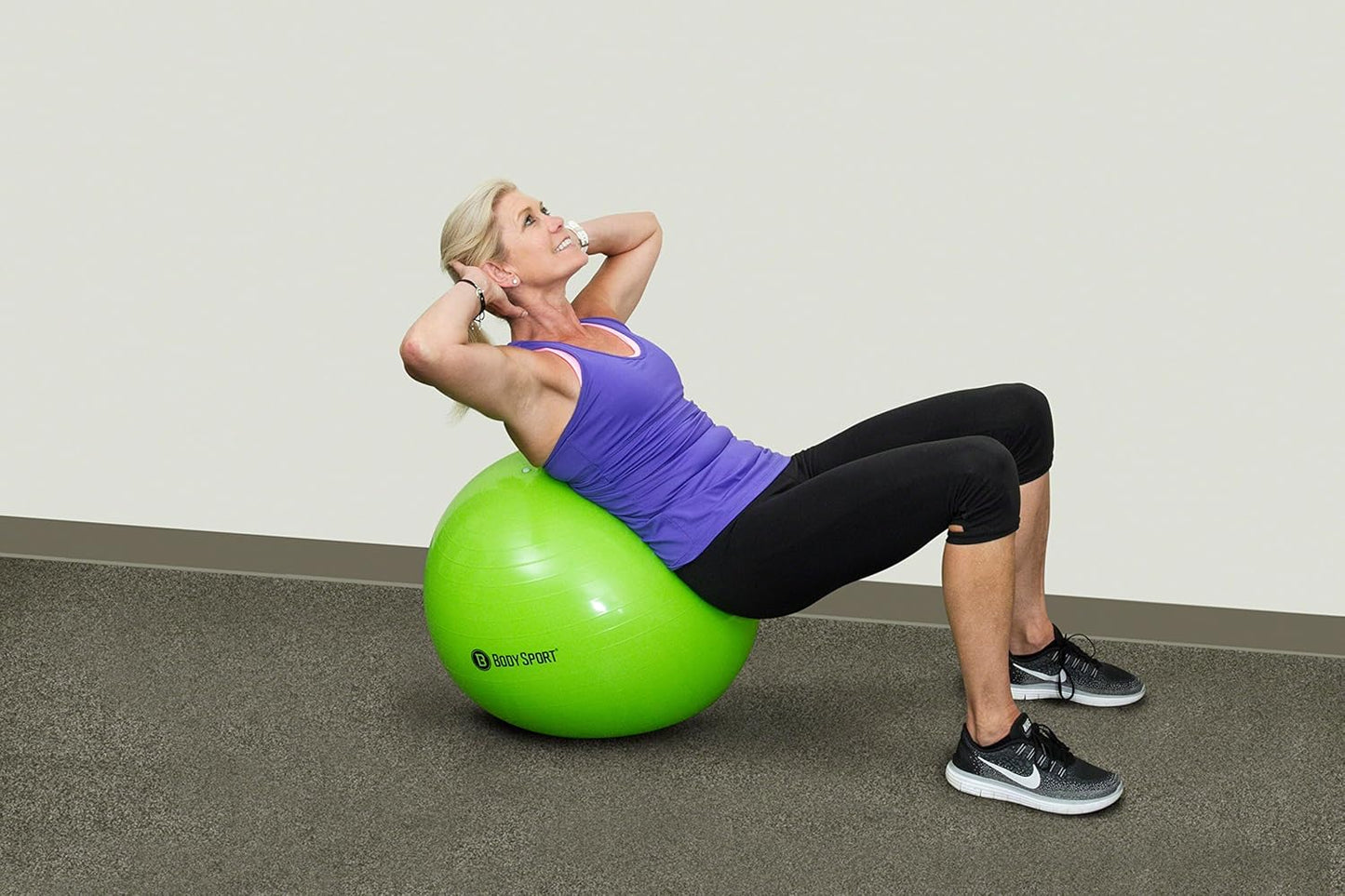 Body Sport Exercise Ball with Pump for Home, Gym, Balance, Stability, Pilates, Core Strength, Stretching, Yoga, Fitness Facilities, Desk Chairs