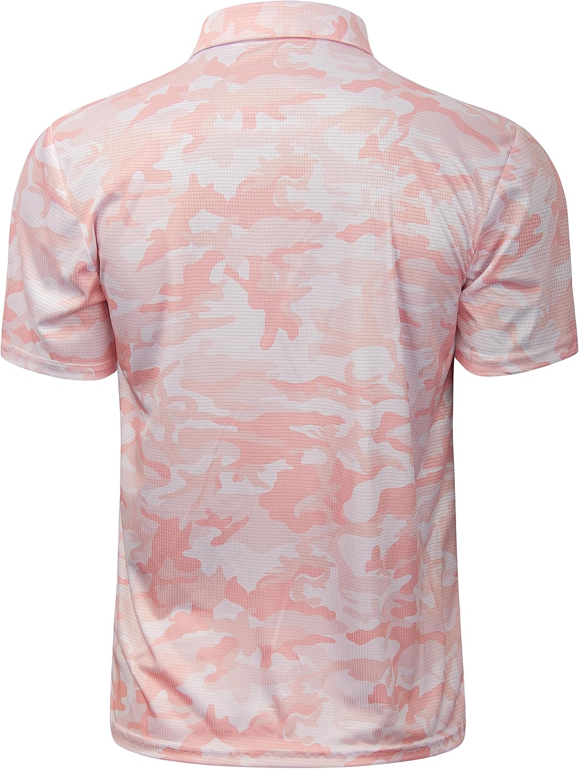 TAPULCO Mens Quick Dry Polo Shirts Camouflage Pattern Performance Athletic Lightweight Breathable Casual Golf Tshirts