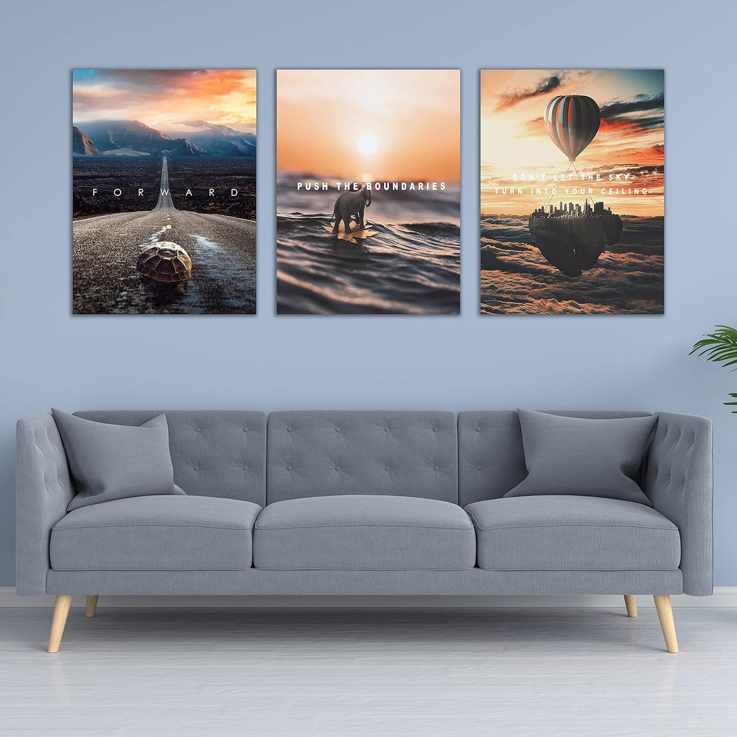 Motivational Wall Decor Poster Inspirational Wall Art 3 Pieces Canvas Wall Painting Framed Artwork for Living Room Bedroom Office Home Decor Prints Pictures Wall Decor Ready to Hang 60''Wx 28''H