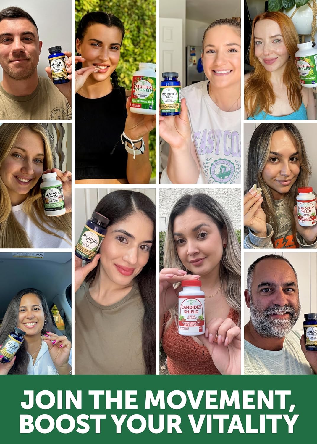 Lunakai USA Made Pure Moringa Capsules – Advanced Moringa Leaf Extract Supplement with Ashwagandha, Boswellia, Ginseng & Turmeric, 60ct