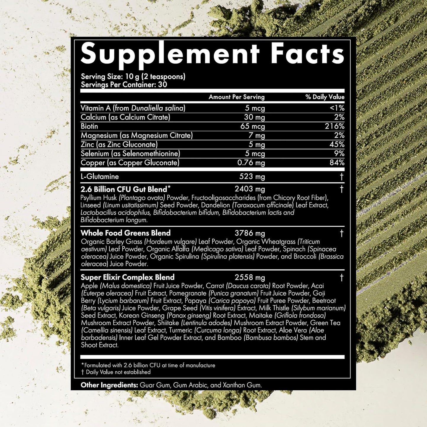 WelleCo The Super Elixir Daily Greens Powder, Probiotic Drink Mix with Whole Foods, Gluten Free, Vegan Gut Health Powder, Energy, Immunity, Healthy Skin, Hair & Nails (300g, Unflavored) Jar