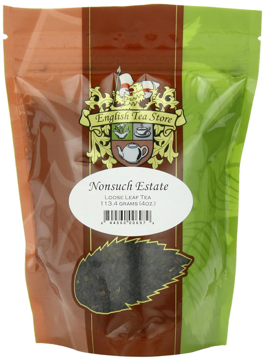 Nonsuch Estate Loose Leaf Black Tea Pouches - 4oz | Nilgiri Tea from South India | Fruity Floral Breakfast Tea | Grown at 5000 ft Elevation | Ethical Tea Partnership Sourced | Bold Morning Flavor
