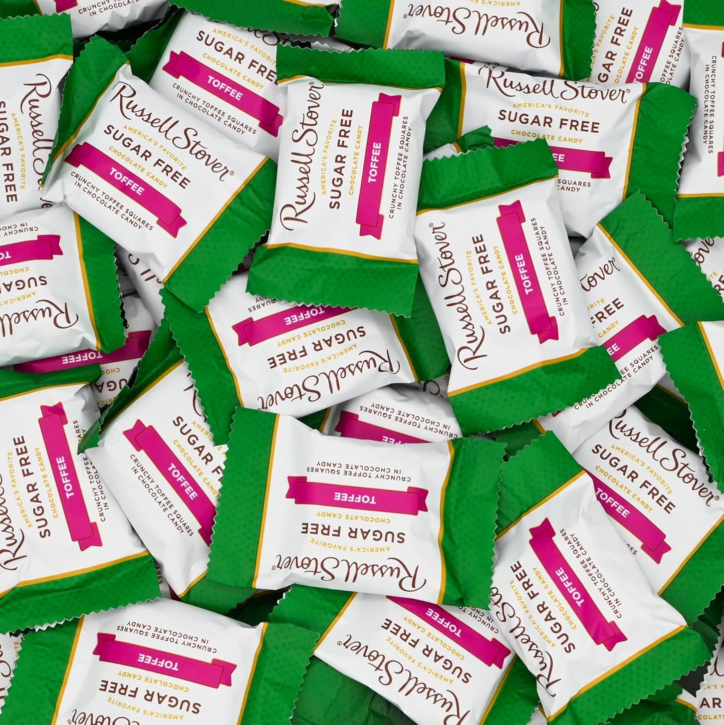 Sugar Free Chocolate Toffee Squares – 1 lb Bulk Candy Bag – Crunchy Buttery Toffee Covered in Milk Chocolate – Individually Wrapped – Approx. 30 Pieces