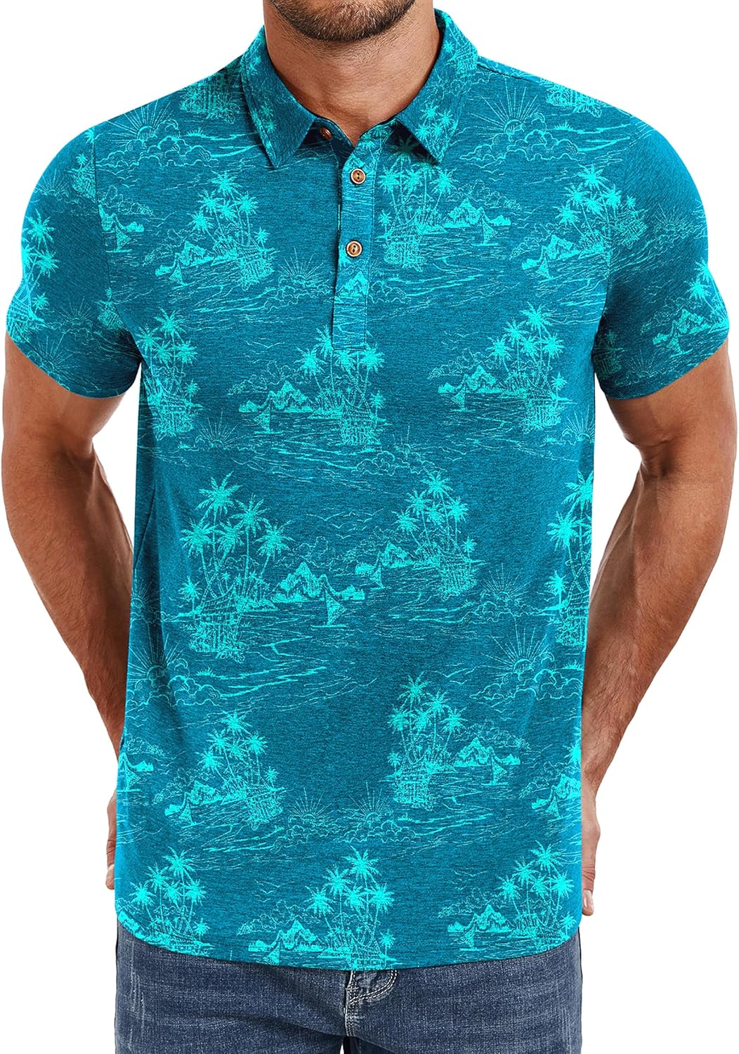 PEGENO Mens Polo Shirts Short Sleeve Casual Cotton Golf Shirts Performance Polo Shirts for Men