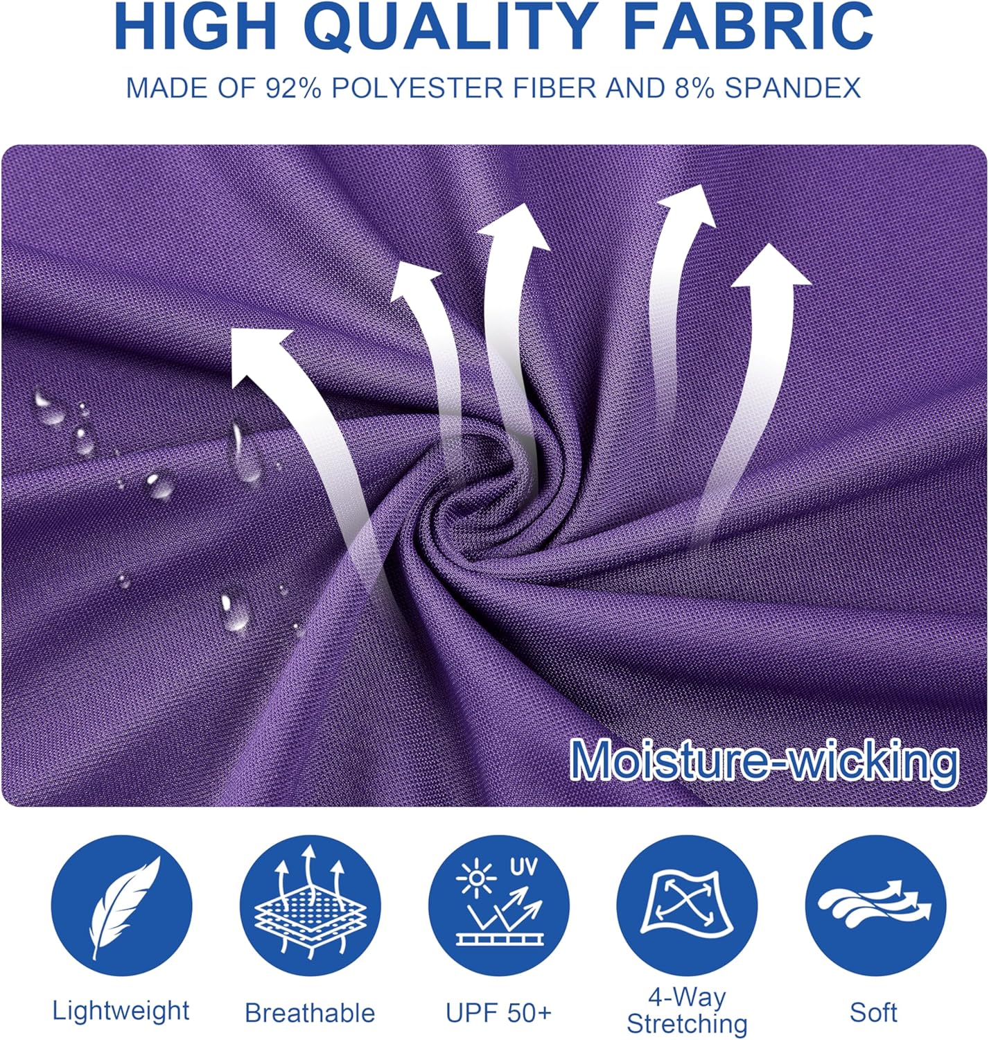 Mens Golf Shirt Short Sleeve Moisture Wicking Dry Fit Performance Solid Casual Pique Collared Golf Polo Shirts for Men