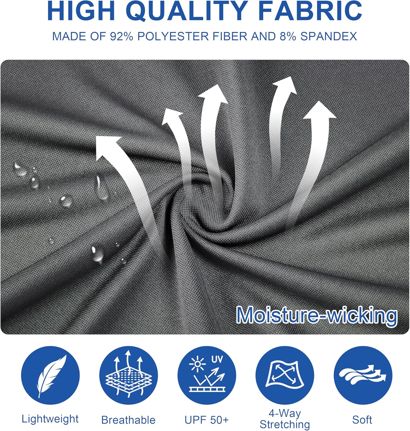 Mens Golf Shirt Short Sleeve Moisture Wicking Dry Fit Performance Solid Casual Pique Collared Golf Polo Shirts for Men