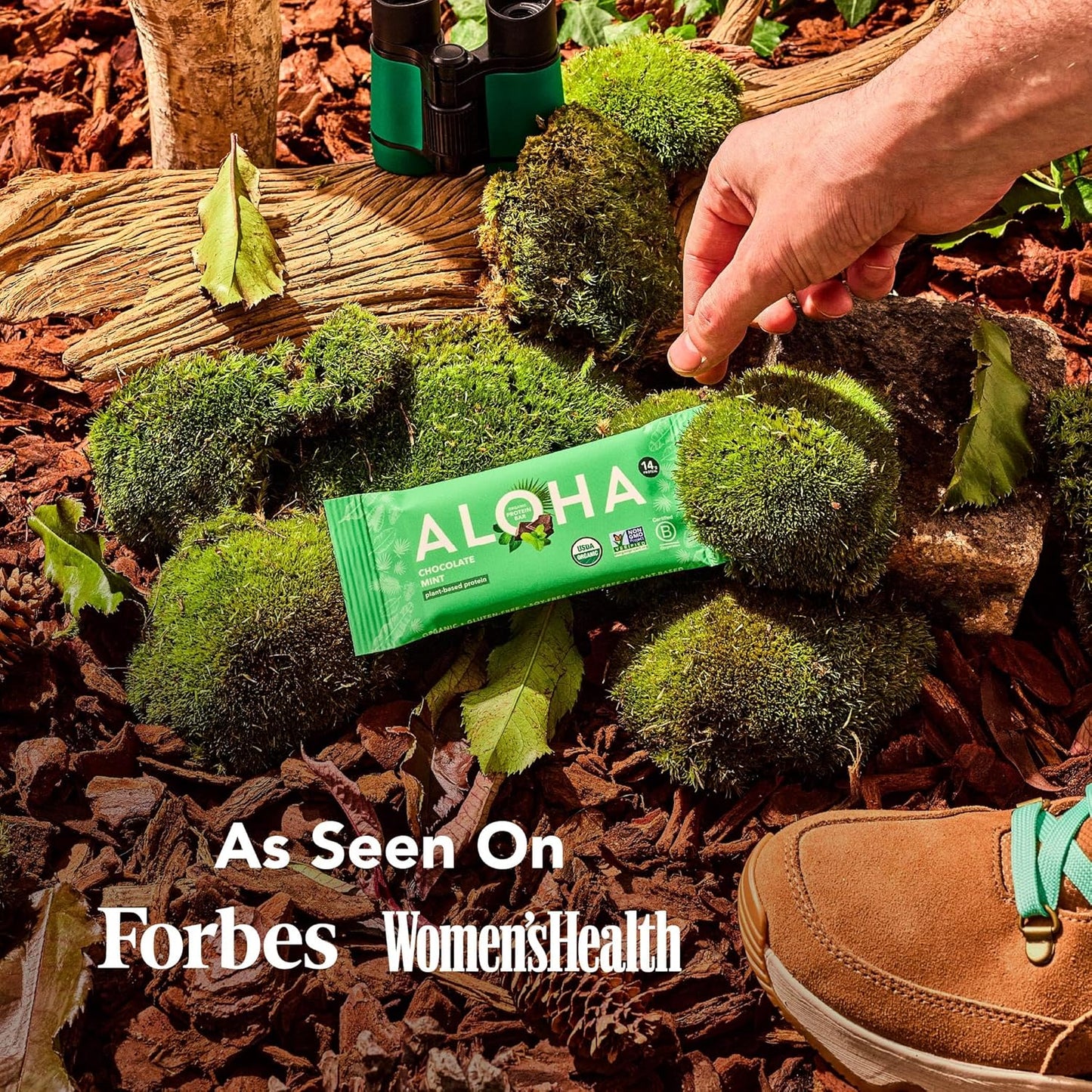 ALOHA Organic Plant Based Protein Bars, Chocolate Mint, 1.98 Oz (Pack of 12)