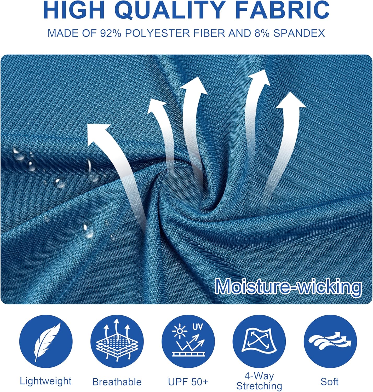 Mens Golf Shirt Short Sleeve Moisture Wicking Dry Fit Performance Solid Casual Pique Collared Golf Polo Shirts for Men