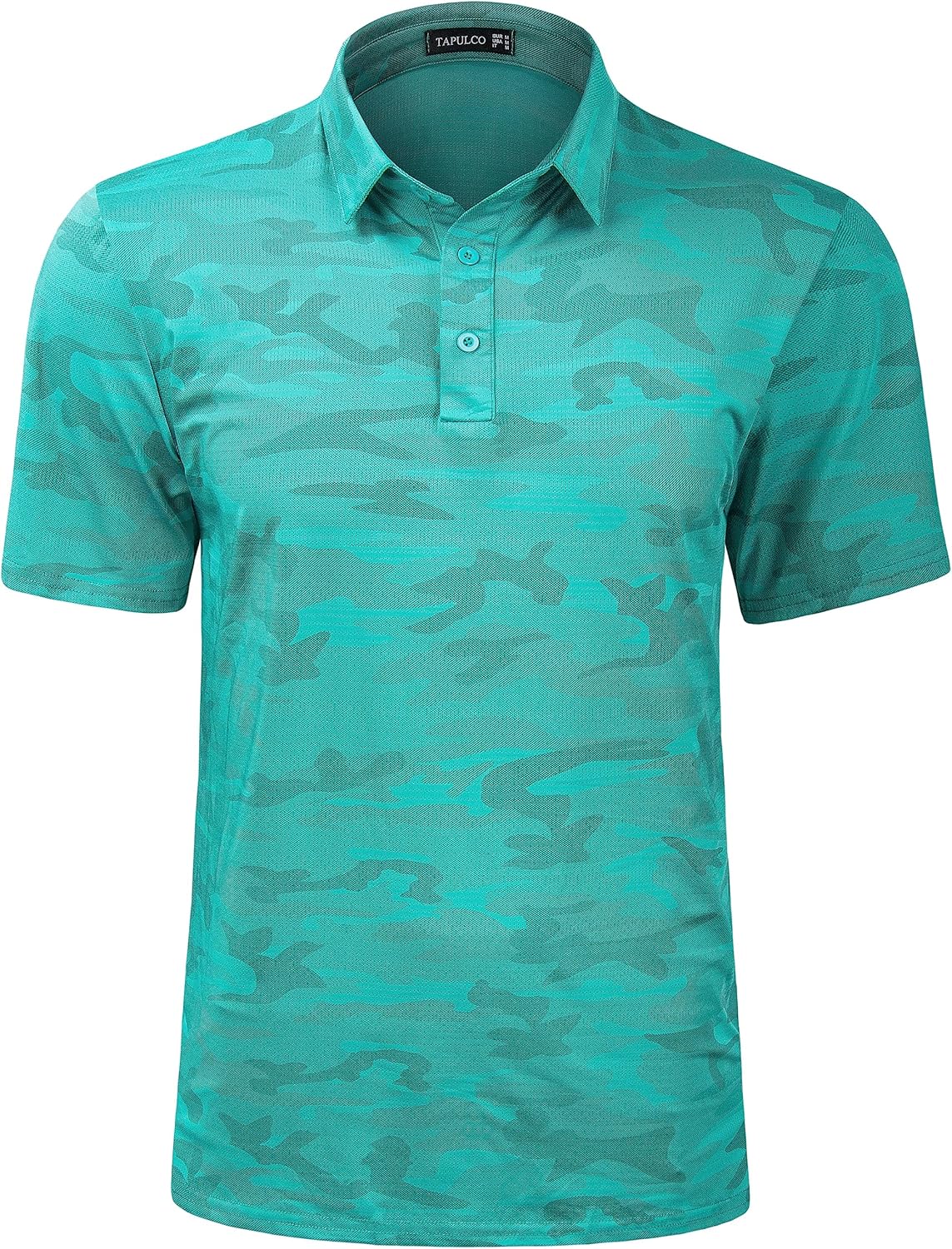 TAPULCO Mens Quick Dry Polo Shirts Camouflage Pattern Performance Athletic Lightweight Breathable Casual Golf Tshirts