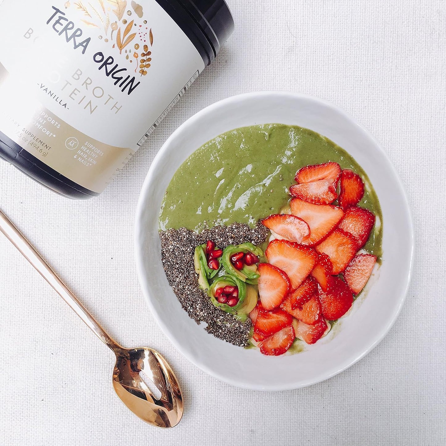 TERRA ORIGIN Collagen Peptides Powder | Bone Broth Hydrolized Collagen Type I and III Protein Supplement | for Women and Men Hair, Skin, Nail and Joint Support | Chocolate (20 Servings)