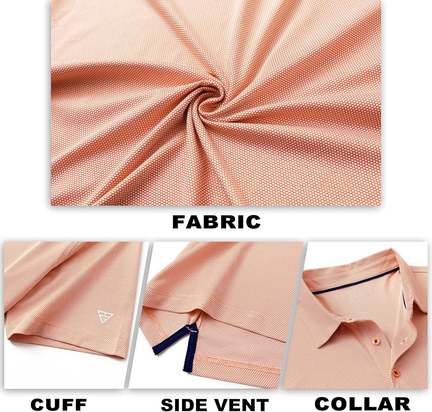 M MAELREG Golf Shirts for Men Dry fit Sports Jacquard Lightweight Performance Texture Short Sleeve Collared Polo Shirts