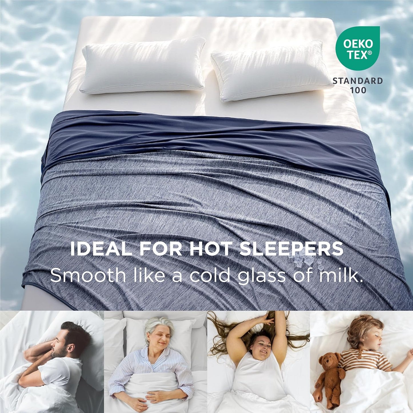 Bedsure Summer Cooling Blanket King Size for Hot Sleepers with Sports Mesh Design, Arc-Chill Q-Max 0.4 Lightweight Breathable Ice Cold Blanket for Night Sweats, 108 x 90 Inches, Mesh Navy